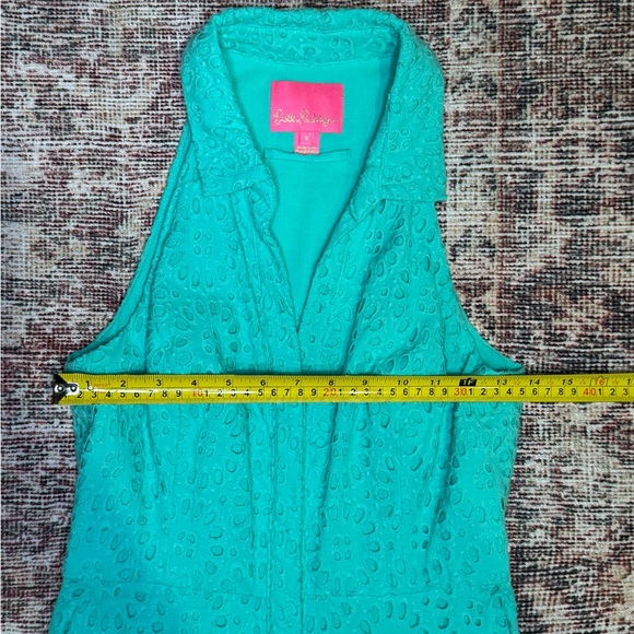 Lilly Pulitzer Chrisella Eyelet Embroidered Midi Dress - Green Blue Summer - Picture 5 of 14